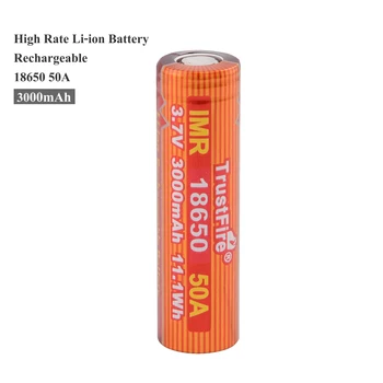 10 szt./lot TrustFire IMR 18650 50A 3.7 V 3000mAh 11.1 Wh li-ion bateria litowe z zaworem bezpieczeństwa