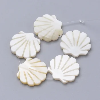 10 szt. naturalne słodkowodne koraliki muszla muszelka koralik shell do bransoletki biżuteria rękodzieło wystrój ozdoba 15x15.5x2.5mm F70