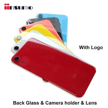 10 szt. pokrywa tylna szyba z uchwytem kamery i obiektywu dla iPhone XR 6 kolorów naprawa tylnej obudowy ramy pęknięcia szyby wymiana