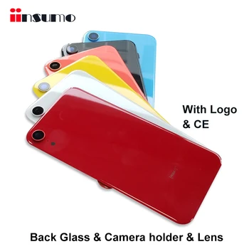 10 szt. pokrywa tylna szyba z uchwytem kamery i obiektywu dla iPhone XR 6 kolorów naprawa tylnej obudowy ramy pęknięcia szyby wymiana