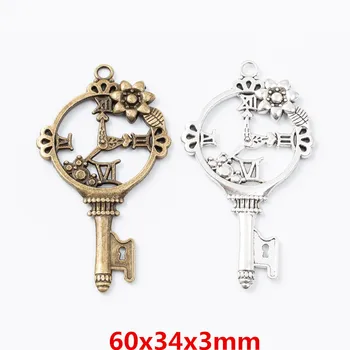 10 sztuk retro metalu (stop cynku klucz wisiorek dla DIY handmade biżuteria naszyjnik robi 6772