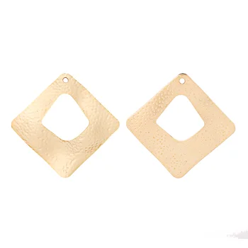 10 x matowe złoto odkryty romb geometryczny zawieszenia zawieszenia do DIY kolczyki biżuteria akcesoria 33x33 mm