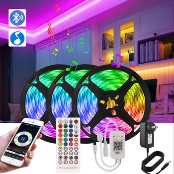 100 metrów 30m Smart Led Strip Light Kit with Bluetooth Remote App, Ultra Long RGB 5050 LED Light for Kitchen Bedroom Home Decoration