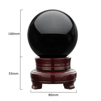 100 mm naturalny czarny obsydian kula Duża kryształowa kula uzdrawiający kamień+podium