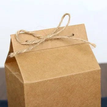 100 szt./lot herbaciarnia opakowanie karton kraft torby papierowe,przezroczysta okienna pudełko do przechowywania ciasta, ciasteczka jedzenia na stojąco papierowe opakowania worek