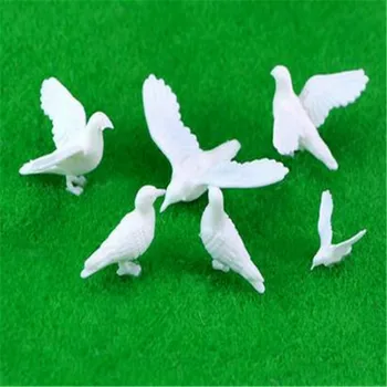 100 szt./lot plastikowe ptaki mała figurka zabawka model gołąb ptak świata Ho N OO model pociągu OO skala dworca symulacji