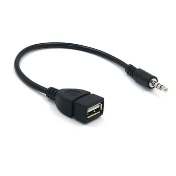 100 szt./lot samochodowy odtwarzacz MP3 converter 3,5 mm męski AUX audio złącze USB 2.0 żeński konwerter kabel przewód Adapte