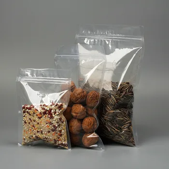 100 szt. mały rozmiar Pełna przezroczysty Zip lock torby do przechowywania żywności przezroczysty przezroczysty PE Zip Lock torby szerokość od 9 cm do 14 cm