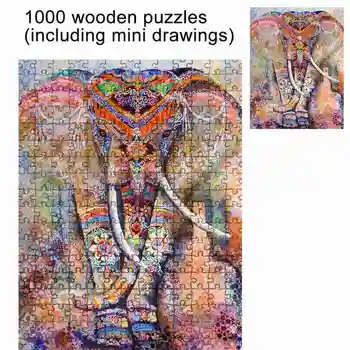 1000 sztuk papierowe puzzle zabawki edukacyjne słoń szablon puzzle gra puzzle zabawki dla dorosłych dzieci