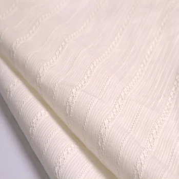 100cm*140cm białe paski żakard bawełniany materiał sukienka koszula elegancka tkanina bawełna