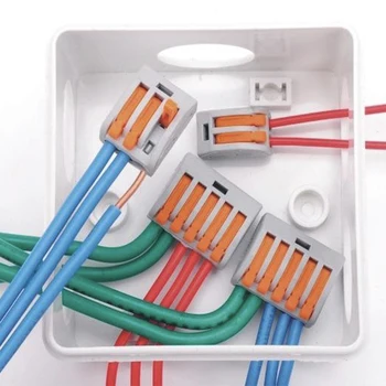 100pcs suyep Push Wire Connector poprzeczny Płytka zaciskowa 222-412 222-415 uniwersalne złącza 28-12AWG ściany nakrętka asortyment zestaw