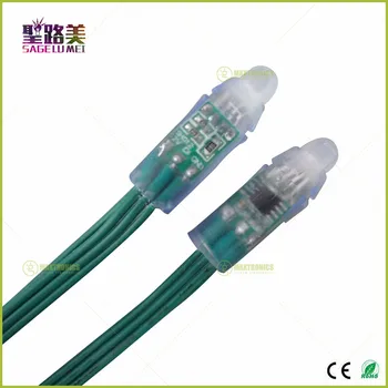 100pcs WS2811 IC RGB Led moduł wiersz DC5V DC12V 12 mm zielony przewód ochronny wodoodporny IP68 cyfrowy full color led pixel światło