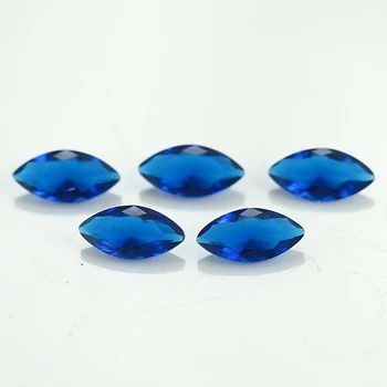 100szt 1.5x3~8x16mm Markiza kształt luźne kamień ciemno-niebieski kolor szkła syntetyczne kamienie do biżuterii DIY kamień