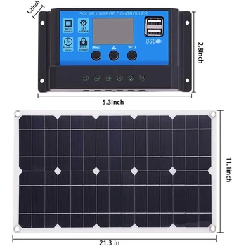 100W Solar Panel Kit 12V Battery Charger Controller for Caravan & Boat & Dual USB Solar Panel 10A Solar Controller solar panel