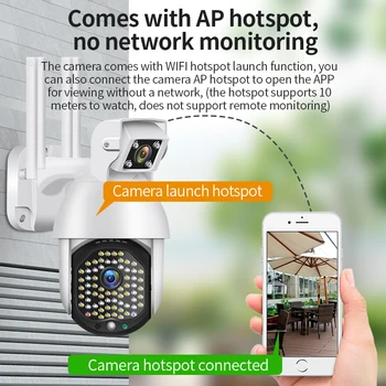 1080P PTZ kamera IP Podwójny obiektyw Wifi Outdoor Auto Track Wifi Security Speed Dome Camera 72LED Light Digital Zoom CCTV Surveillance
