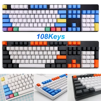 108Pcs PBT Lightproof No letters Key Caps wymiana mechanicznych klawiszy 108 Keyscaps Keys różnorodność opcji kolorów