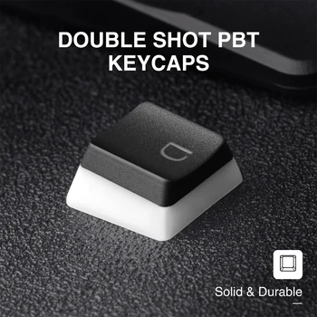 108Pcs/Set Keycap Double Shot Backlit PBT Keycap Set with Ściągacza compatible Mechanical Keyboard Black White Klawiszy for Keyboard
