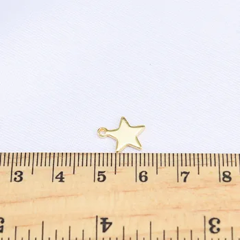 10mm 20szt 24К pozłacany mosiądz Star koniec koraliki zawieszki charms wysokiej jakości Diy biżuteria akcesoria