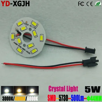 10P 5W 44mm LED PCB Light board zamontowany SMD 5730 LED Chips zarówno 2pins jak Plug Male to Female Wire Connector for Crystal Light Bulb DIY
