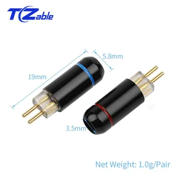 10Pair 0.78 mm 2Pin złącze wtyk słuchawek Hifi złącze słuchawkowe złoto/Родиевая miedź dla W4R UM3X UE18 JH16 ES3 DIY Plug