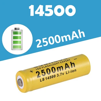 10szt 3.7 V 14500 baterii 2500Mah akumulator litowy do latarki 14500 bateria litowa ochrona przed przeciążeniem prądowym