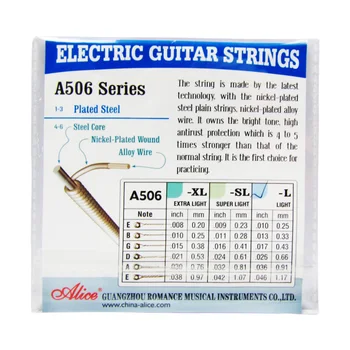 10szt Alicja struny gitary elektrycznej A506-L E-lst / B-2nd Light Single String Plate Steel Core String akcesoria do gitary elektrycznej
