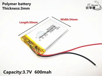 10szt litrowej energetyczna bateria dobrej jakości 3.7 v,600 mah,303450 polimerowa li - ion / li-ion akumulator do zabawek,POWER BANK,GPS,mp3,mp4