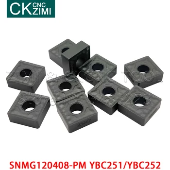 10szt SNMG120408-PM YBC251 YBC252 obraca wkładka wkładki węglikowe tokarskich SNMG 120408 PM narzędzia tnące obraca wstaw SNMG432