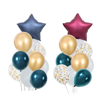 10szt złota folia mentalne konfetti Gwiazda balon dekoracje ślubne Baby Shower Nowy rok dla dzieci dzieci Urodziny Globos