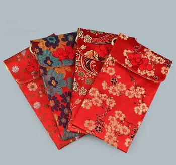 10x17.5cm chiński styl kobiety mały telefon komórkowy pokrywa satyna torba jedwabne opakowania worki mieszane kolory