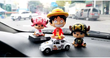 11 cm kreskówka dekoracji samochodu anime One Piece rysunek model zabawki Luffy Sanji Чупер Zorro Wiosna potrząsając głową lalki wystrój samochodu zabawki