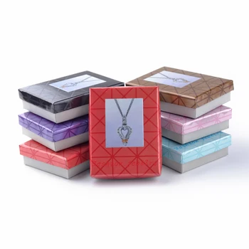 12 szt. karton naszyjniki i kolczyki zestaw pudełko z gąbką wewnątrz biżuteria prezenty pudełko do przechowywania wyświetlacz prostokąt kolor mieszany