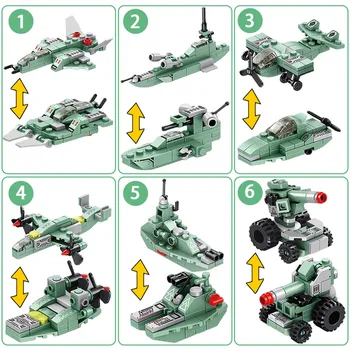 12 W 1 wojskowy miasto niszczyciel myśliwiec helikopter wojskowy statek czołg model klocki cegły zabawki edukacyjne dla chłopców dzieci