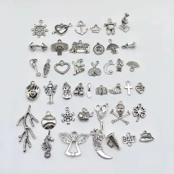 120 sztuk 120 różnych tybetańskich srebrnych mieszanych stylów zawieszenia zawieszenia DIY biżuteria dla naszyjnik bransoletka produkcja akcesoriów