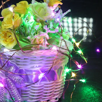 12v miedziane smyczki światła 10m 20m 30m 50m Led Fairy Light z zasilaczem do ślubnej uroczystości bożego narodzenia ozdoba domu