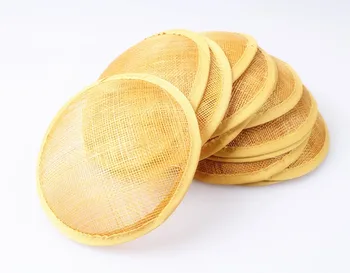 13 cm okrągły Sinamay czarownik baza ślub DIY Millinery baza kapelusze koktajlowe materiał partia akcesoria do włosów 20 kolorów do wyboru