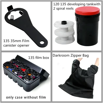 135 Darkroom set Developing Kit Film Processing 120 135 35mm 8x Magnifier Opener Timer 135 film box film opener