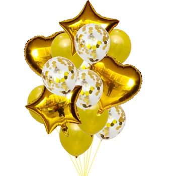 14 szt./lot różowe balony, konfetti metaliczne latex balon urodziny butla poprawiny ozdoba Gwiazda hel powietrza Glob dla dzieci zabawka