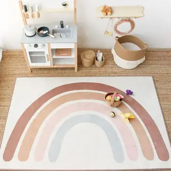 145x105 cm dziecko pełza koc tęczowy kolor Boho ładny dywanik dzieci bawią się maty dzieci Playmat dzieci sypialnia decor dywan