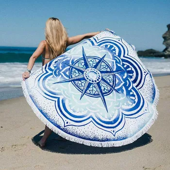 150 cm pędzelkiem gigantyczny koc plażowy piknik, kemping mat mata do jogi przez cały Sandbeach ręcznik Boho drukowane tkaniny Pad materac Szal