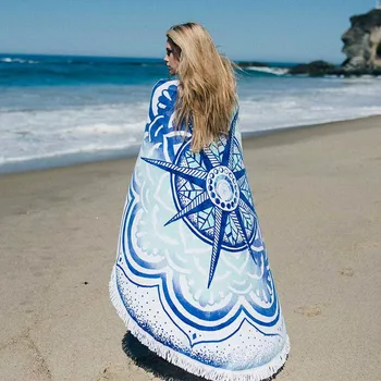 150 cm pędzelkiem gigantyczny koc plażowy piknik, kemping mat mata do jogi przez cały Sandbeach ręcznik Boho drukowane tkaniny Pad materac Szal