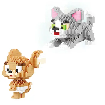 1524 szt. mikro Diament bloki kreskówka, anime, figurki kot Tom Jerry mysz model mini cegły zabawki dla dzieci, prezenty HC9013