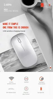 1600DPI USB myszka Gamer myszy 2.4 G Bezprzewodowa+mysz Bluetooth cichy tryb podwójny mysz 4 przycisk do pracy biurowej TXTB1