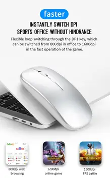 1600DPI USB myszka Gamer myszy 2.4 G Bezprzewodowa+mysz Bluetooth cichy tryb podwójny mysz 4 przycisk do pracy biurowej TXTB1