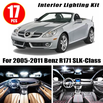 17pcs No Error White Canbus LED Light lampy samochodowe dla 2005-2011 Benz SLK R171-Class Map Dome Trunk License Plate Lamp Interior Pac