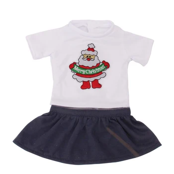 18 cali girl doll odzież amerykański noworodka biały t-shirt sukienka boże narodzenie kostium zabawki dla dzieci fit 43 cm dla dzieci lalki c671