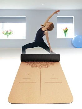 183*66 cm naturalny korek joga mata antypoślizgowa Tapete joga masaż punktowy mata dla początkujących ćwiczenia fitness siłownia pilates taniec mata do domu