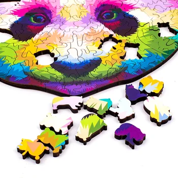 191 szt. drewniane puzzle trudne Panda puzzle dla dorosłych, dzieci DIY edukacyjne zwierzęta puzzle gry interaktywne zabawki