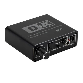 192 khz przetwornik DAC cyfrowe optyczne Toslink coaxial na analogowe L/R RCA 3,5 mm złącze audio converter adapter z regulacją głośności