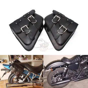 1szt czarna sztuczna skóra седельная torba motocykl bagaż lewa+prawa strona torba na narzędzia uniwersalna dla Honda, Suzuki, Harley Sportster XL 883